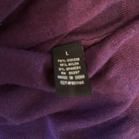 BCBGmaxazria aubergine Belted Cardigan w buttons and pockets - Picture 7 of 8